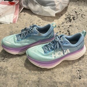 Hoka Blue and Purple Athletic Shoes with Cushioned Sole
